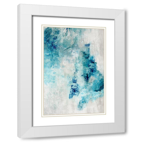 Laced Blue  White Modern Wood Framed Art Print with Double Matting by PI Studio