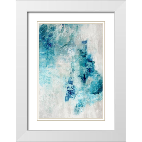 Laced Blue  White Modern Wood Framed Art Print with Double Matting by PI Studio