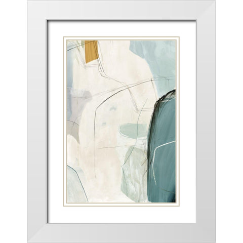 Merging II White Modern Wood Framed Art Print with Double Matting by PI Studio