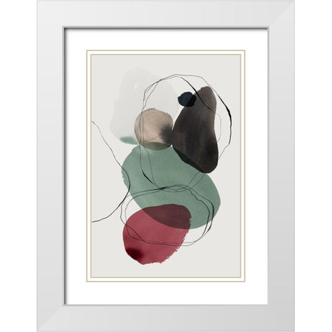 Kachi I  White Modern Wood Framed Art Print with Double Matting by PI Studio