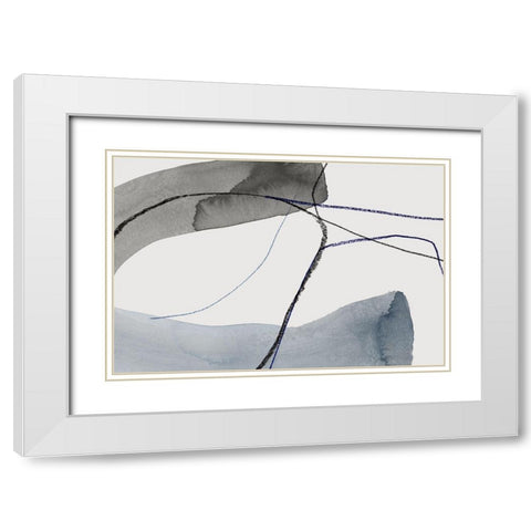Wrapped I White Modern Wood Framed Art Print with Double Matting by PI Studio