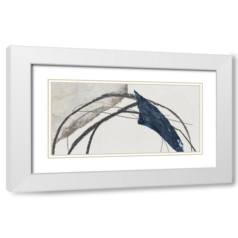 Blue Scribbles I  White Modern Wood Framed Art Print with Double Matting by PI Studio