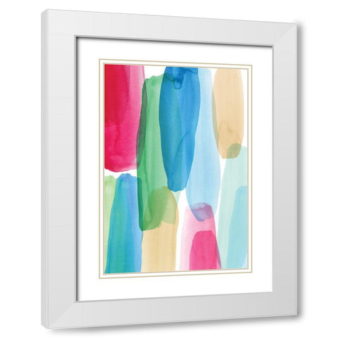 Accent Pink I  White Modern Wood Framed Art Print with Double Matting by PI Studio