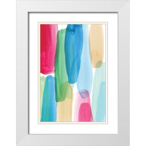 Accent Pink I  White Modern Wood Framed Art Print with Double Matting by PI Studio