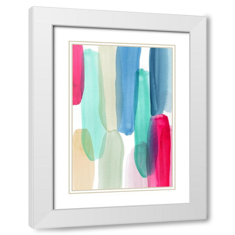 Accent Pink II White Modern Wood Framed Art Print with Double Matting by PI Studio