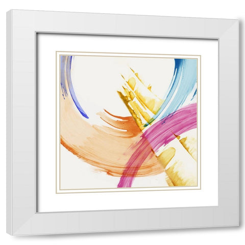 Bright Abstract  White Modern Wood Framed Art Print with Double Matting by PI Studio