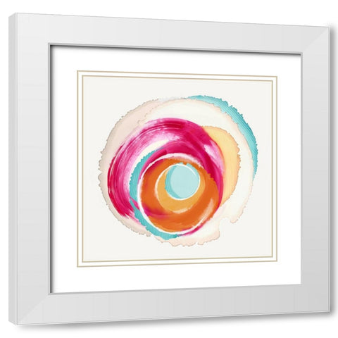 Bright Layers  White Modern Wood Framed Art Print with Double Matting by PI Studio