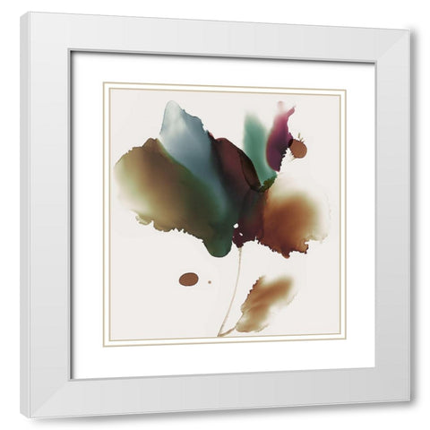 Iris  White Modern Wood Framed Art Print with Double Matting by PI Studio