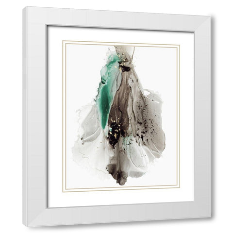 Green Flight II White Modern Wood Framed Art Print with Double Matting by PI Studio