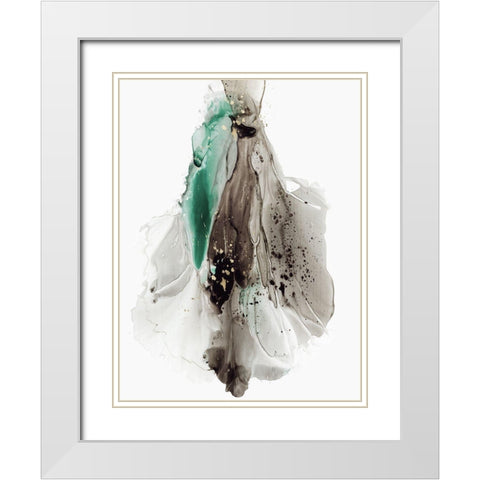 Green Flight II White Modern Wood Framed Art Print with Double Matting by PI Studio