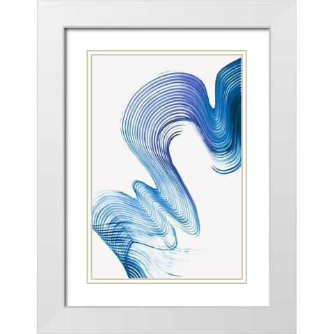 Blue Swag I  White Modern Wood Framed Art Print with Double Matting by PI Studio