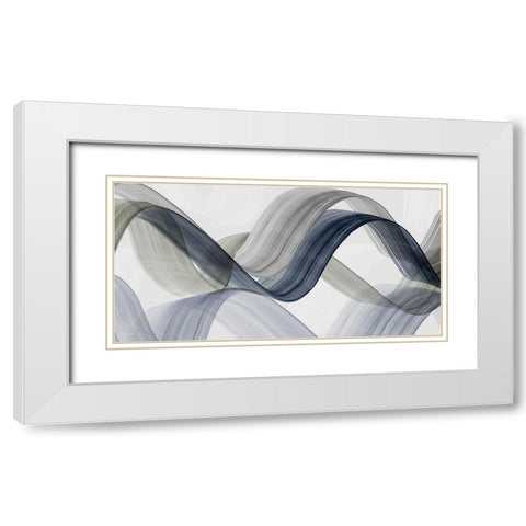 Bending Curves I  White Modern Wood Framed Art Print with Double Matting by PI Studio