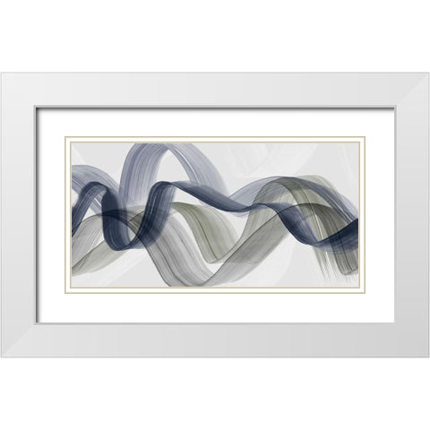 Bending Curves II White Modern Wood Framed Art Print with Double Matting by PI Studio