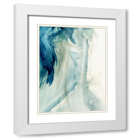 Blue Implosion II  White Modern Wood Framed Art Print with Double Matting by PI Studio