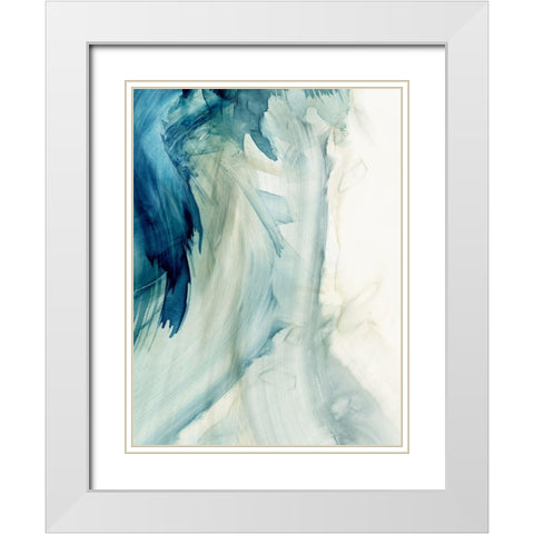 Blue Implosion II  White Modern Wood Framed Art Print with Double Matting by PI Studio
