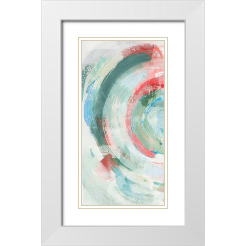 Pink Halo I  White Modern Wood Framed Art Print with Double Matting by PI Studio