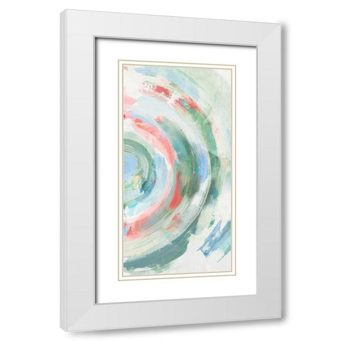 Pink Halo II  White Modern Wood Framed Art Print with Double Matting by PI Studio