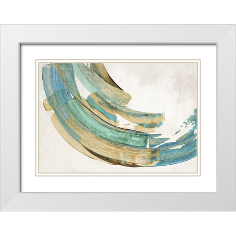 Modern Blue Ring  White Modern Wood Framed Art Print with Double Matting by PI Studio