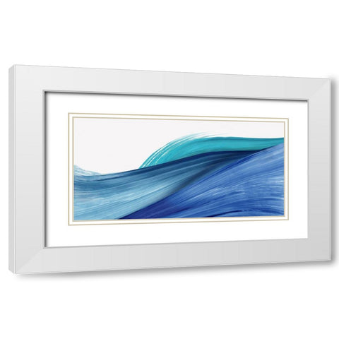 Narrative Blue Threads II  White Modern Wood Framed Art Print with Double Matting by PI Studio