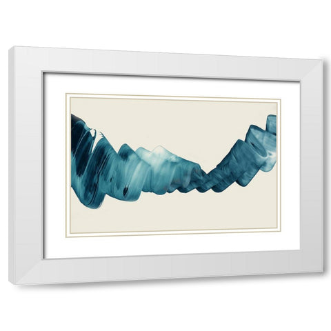 Onde White Modern Wood Framed Art Print with Double Matting by PI Studio