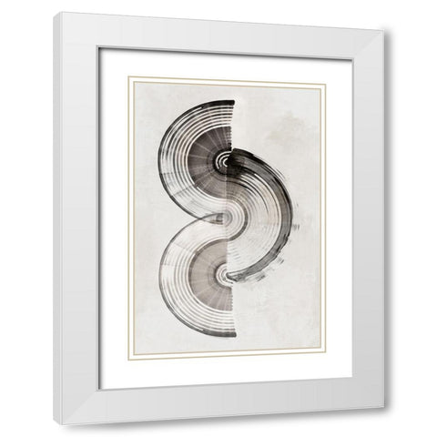 Sophisticatted Lines II White Modern Wood Framed Art Print with Double Matting by PI Studio