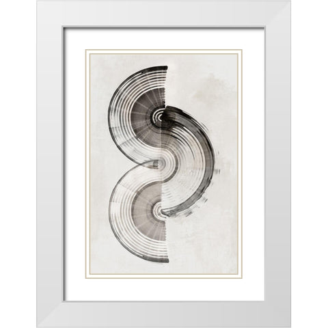 Sophisticatted Lines II White Modern Wood Framed Art Print with Double Matting by PI Studio