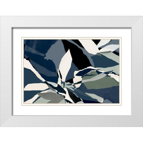 Blue Tropical Daydream  White Modern Wood Framed Art Print with Double Matting by PI Studio