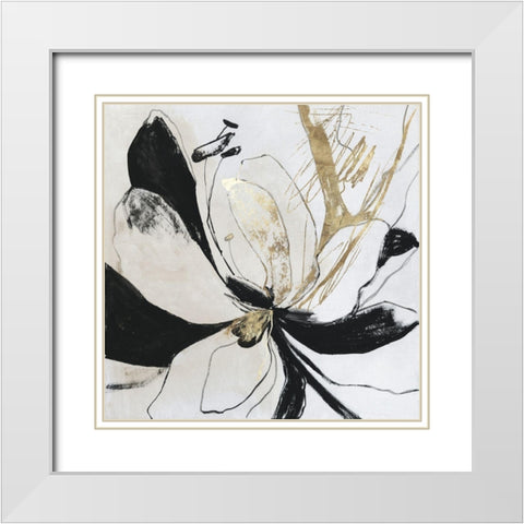 Black Bloom II  White Modern Wood Framed Art Print with Double Matting by PI Studio