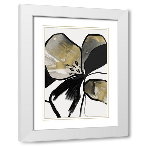 Yellow Botanical II  White Modern Wood Framed Art Print with Double Matting by PI Studio