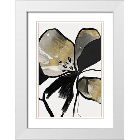 Yellow Botanical II  White Modern Wood Framed Art Print with Double Matting by PI Studio