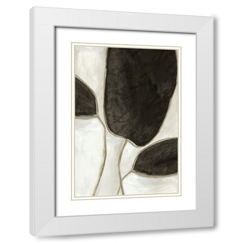 Leaves Like II White Modern Wood Framed Art Print with Double Matting by PI Studio