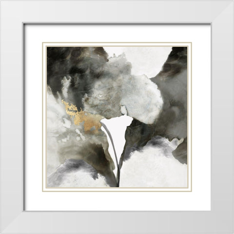 Watercolour Botanical  White Modern Wood Framed Art Print with Double Matting by PI Studio