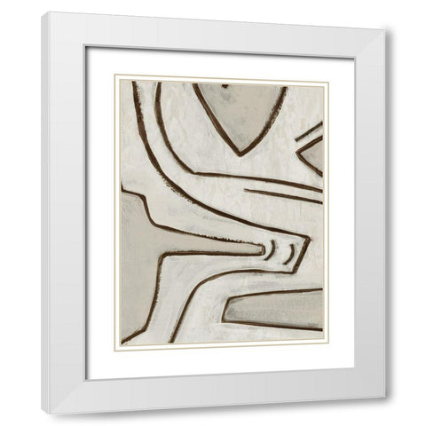 Line Work I  White Modern Wood Framed Art Print with Double Matting by PI Studio