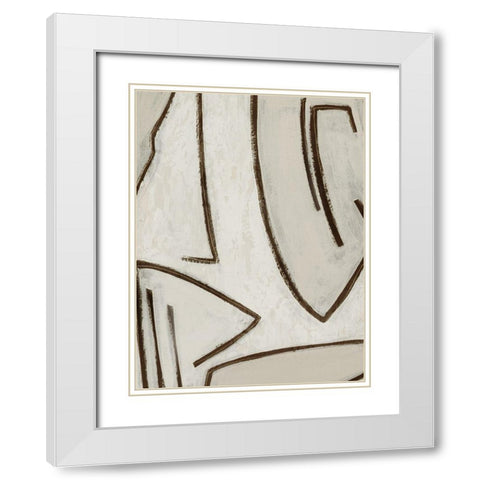 Line Work II White Modern Wood Framed Art Print with Double Matting by PI Studio