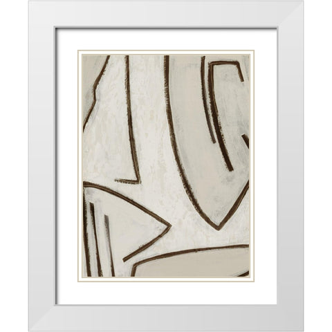 Line Work II White Modern Wood Framed Art Print with Double Matting by PI Studio