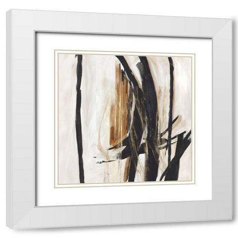 Black and Brown Expression White Modern Wood Framed Art Print with Double Matting by PI Studio