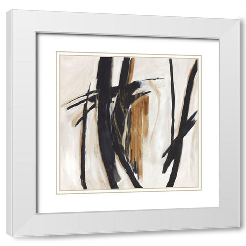 Black and Brown Expression  White Modern Wood Framed Art Print with Double Matting by PI Studio