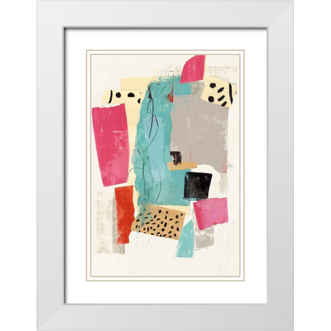 Colourful Collage I  White Modern Wood Framed Art Print with Double Matting by PI Studio