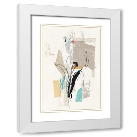 Simple Flower I  White Modern Wood Framed Art Print with Double Matting by PI Studio