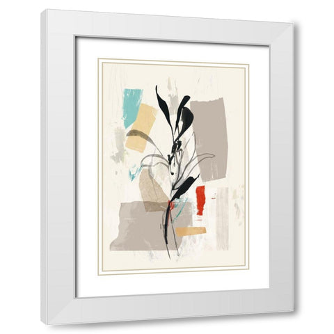 Simple Flower II  White Modern Wood Framed Art Print with Double Matting by PI Studio