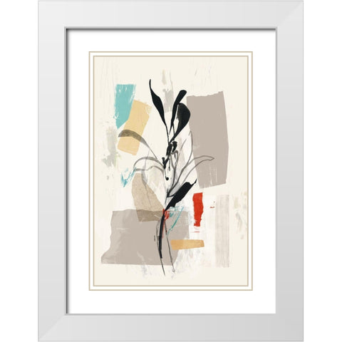 Simple Flower II  White Modern Wood Framed Art Print with Double Matting by PI Studio