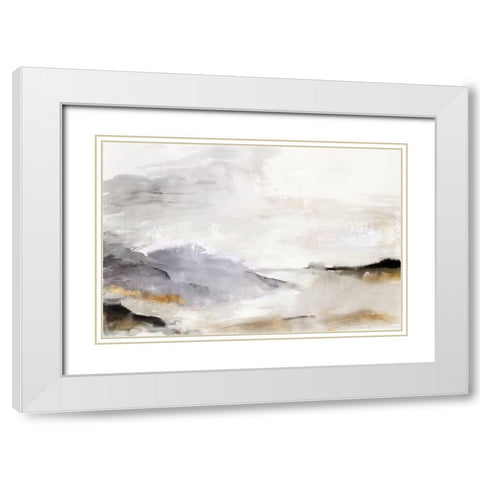Hills in the Fog  White Modern Wood Framed Art Print with Double Matting by PI Studio