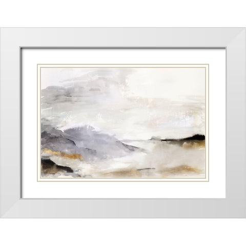 Hills in the Fog  White Modern Wood Framed Art Print with Double Matting by PI Studio