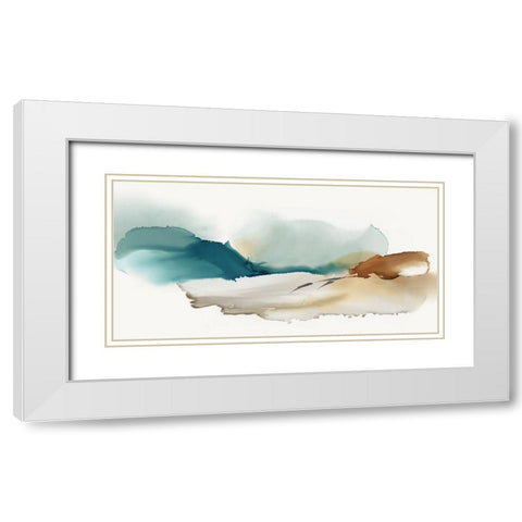 Inky Blue Mountains  White Modern Wood Framed Art Print with Double Matting by PI Studio