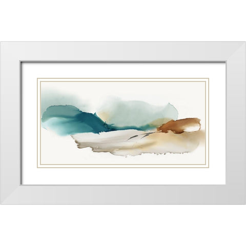 Inky Blue Mountains  White Modern Wood Framed Art Print with Double Matting by PI Studio