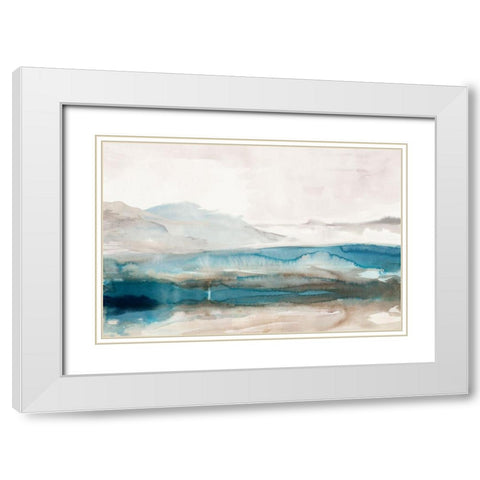 Misty Lagoon  White Modern Wood Framed Art Print with Double Matting by PI Studio