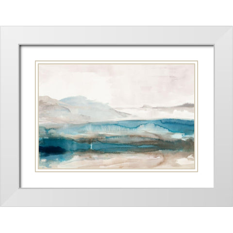 Misty Lagoon  White Modern Wood Framed Art Print with Double Matting by PI Studio