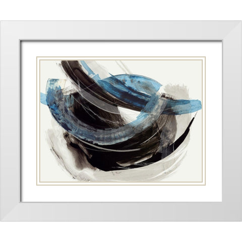 Enso  White Modern Wood Framed Art Print with Double Matting by PI Studio