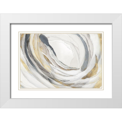 Ripped Paper  White Modern Wood Framed Art Print with Double Matting by PI Studio