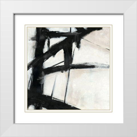 Construction II White Modern Wood Framed Art Print with Double Matting by PI Studio